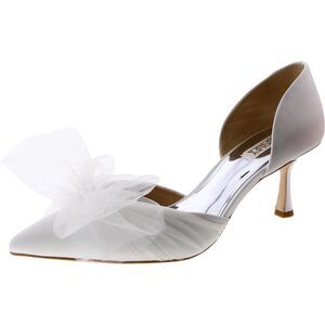 Badgley Mischka White Satin Heels